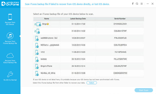 recover iphone data from iTunes