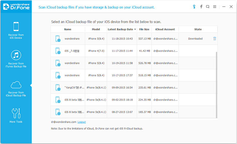 Restore iPad data from iCloud Backup File