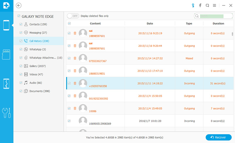 recover contacts from android