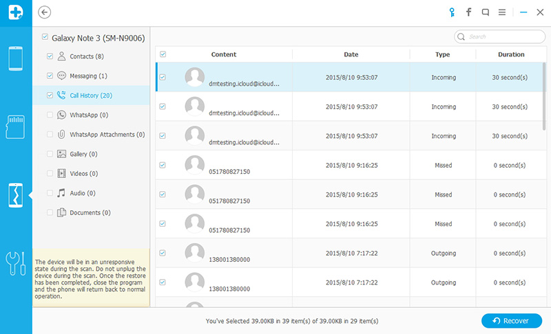 recover contacts from black screen samsung