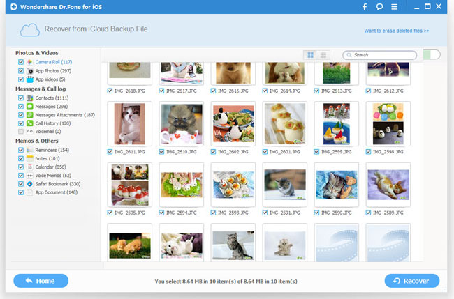 Extract to recover lost iPhone data from iCloud backup file - 3