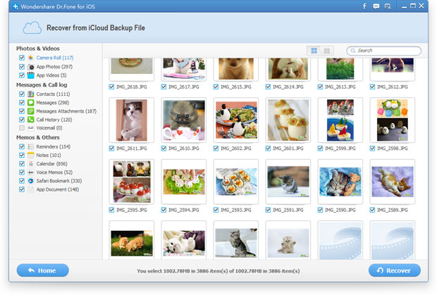 recover lost video from iCloud backup