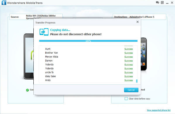 Transfer contacts from iPhone 4s to Samsung Galaxy S5