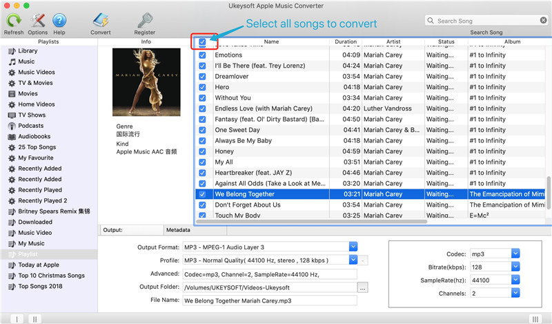 select MP3 as output format