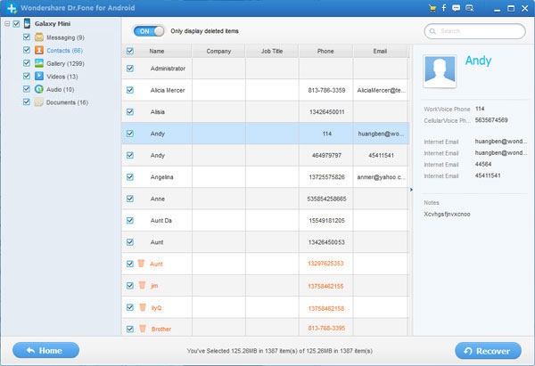 restore samsung galaxy lost contacts
