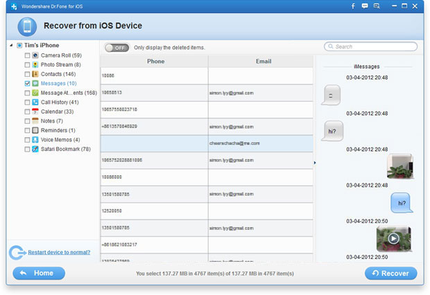 recover iphone deleted sms