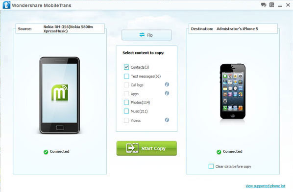 Transfer android contacts to iPhone