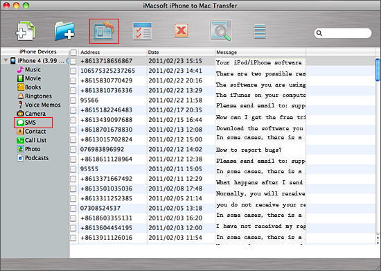 transfer iphone sms to mac